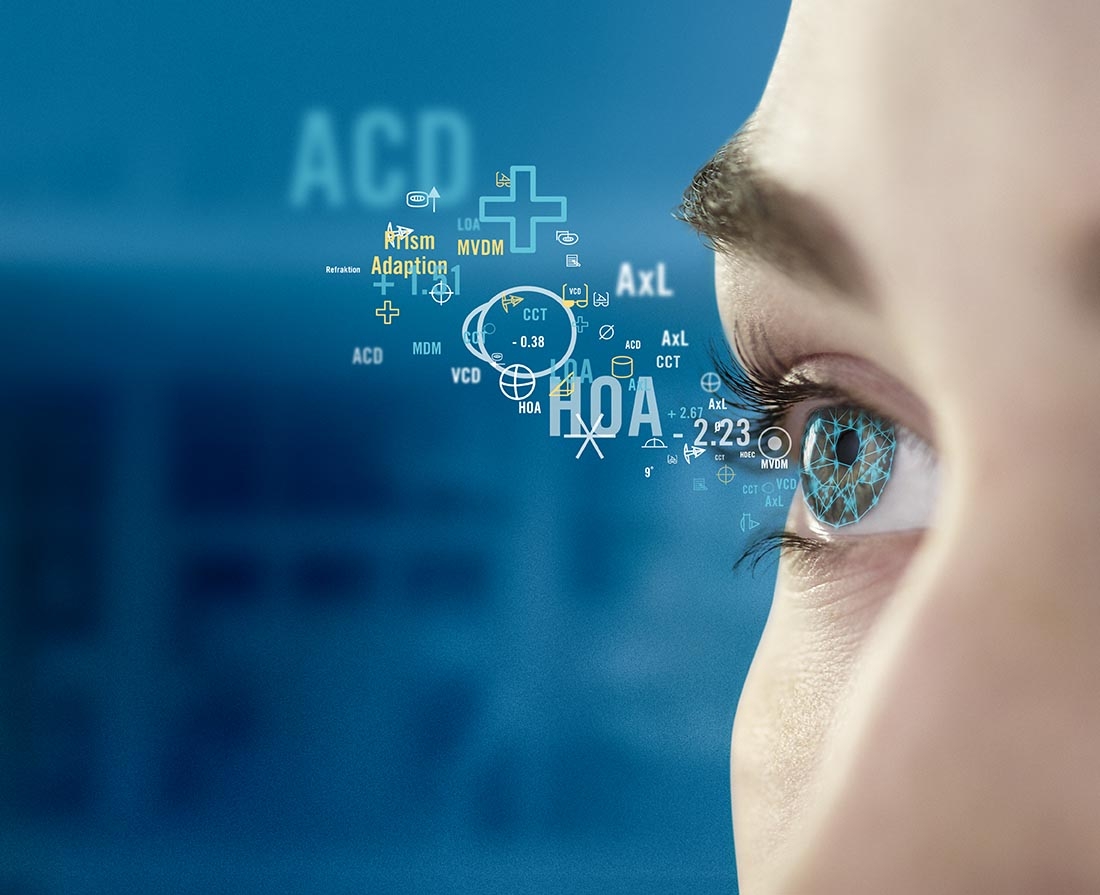 Auge mit Datenstrahl