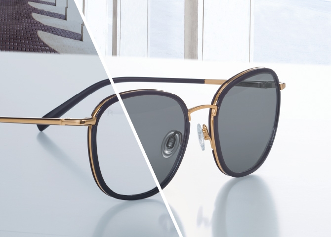 Brille mit selbsttönenden ColorMatic® Brillengläsern, zum Teil getönt